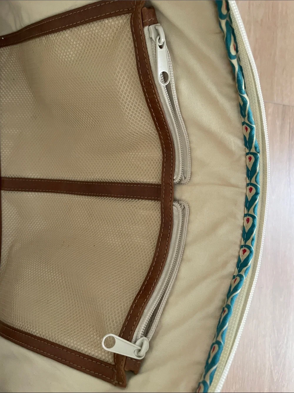Fossil Women’s Floral Convertible laptop Shoulder Bag - Navy, Brown Travel #0122